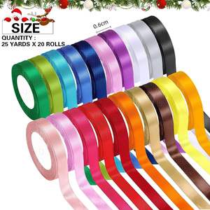 Factory Wholesale 40mm Satin <b>Ribbon</b> Pure Color 100% Polyester Fiber Customized Logo Woven Pattern in Roll for <b>Gift</b> Packaging - Product Image 5