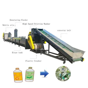 Automatic waste plastic recycling machine plastic recycling machine line plant pet crusher machine for waste plastics recycling