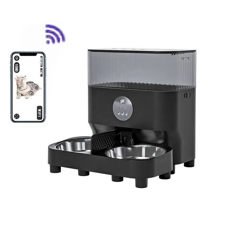 تصميم جديد من DRESSPET تطبيق تحكم WIfi جهاز تغذية الحيوانات الأليفة الذكي بوحدة تغذية صوتية