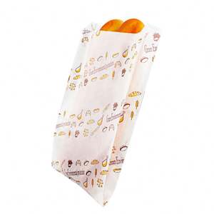 Sac en papier kraft blanc à usage industriel pour l'emballage des aliments et des produits résistants à la graisse, sac d'emballage pour frites - Product Image 3