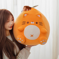 Oreiller en peluche Squishy chat orange conçu sur mesure avec remplissage en coton PP jouet en peluche doux cadeau mignon pour enfants et adultes unisexe