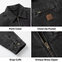 Veste de travail réversible pour hommes style Detroit J97 en toile délavée avec col en velours côtelé, manteau décontracté doublé, logo personnalisé, vente en gros