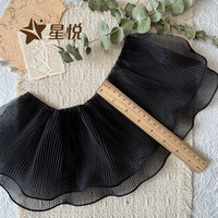 Nouvelle dentelle plissée double couche en mousseline de 15 cm de large, bordure à volants ondulés pour robe, manchette et vêtements DIY - Collection 2026