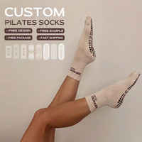 Chaussettes de Pilates antidérapantes pour femmes BiLu, chaussettes côtelées à hauteur du genou pour le yoga, le ballet, la barre et les entraînements à domicile