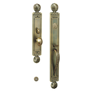 Manija de puerta doble clásica de lujo para villa, juego de manijas de palanca para entrada exterior con cerradura, ideal para proyectos residenciales de gran entrada. - Product Image 3