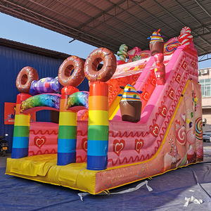 Combo de toboggan gonflable sec pour enfants |   Château gonflable commercial en PVC avec toboggan |   Château gonflable de jeu extérieur - Product Image 1