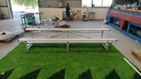 Banc de tribune portable à 2 niveaux en aluminium résistant aux intempéries, robuste, 3,5 m, sièges pour spectateurs, tribune mobile pour gymnase, terrains de sport