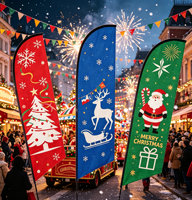 Commandez un drapeau de Noël personnalisé pour la plage, vente en gros, haute qualité, échantillon, livraison rapide
