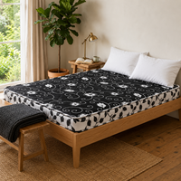 Matelas en mousse pour lit simple, design moderne, écologique, hypoallergénique, respirant, pliable, enroulable dans une boîte, pour usage scolaire et hospitalier
