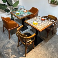 Azulejo de mosaico personalizado OEM ODM, mesa de cerámica, muebles de mesa de restaurante para restaurante