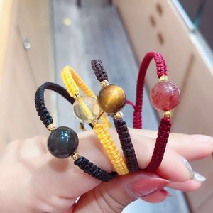 Neu angekommene Naturstein Edelstahl Perlen geflochten 12 Zodiac Energy Month Geburtstag Schmuck Geschenk Armbänder Frauen Männer - Product Image 2