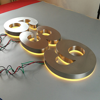 Letras de Canal 3D Retroiluminadas LED Personalizadas para Exteriores, Logotipo Retroiluminado de Acero Inoxidable, Letras Metálicas Comerciales 3D