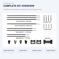 Kit d'éclairage ambiant universel pour voiture en acrylique, décoration intérieure LED, impression de logo personnalisée, 12V 5W, fourniture directe d'usine