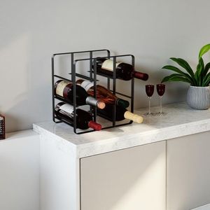 Botellero de mesa independiente de metal moderno con juegos de barras de fácil montaje, diseño contemporáneo - Product Image 6