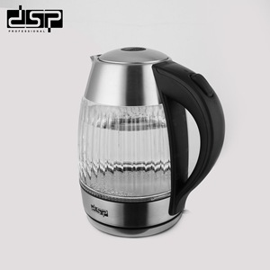 กาต้มน้ำไฟฟ้า DSP ขนาด 1.8 ลิตร ปิดอัตโนมัติ กระจกสีฟ้า สำหรับใช้ในบ้าน - Product Image 3