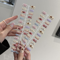 Prix de gros Faux ongles à presser 30 pièces, pointes d'ongles fabriquées à la machine, forme amande, couvrance totale, réutilisables, logo personnalisé, kit de nail art OEM ODM YO-147