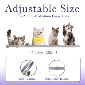 Collier pour animaux de compagnie en silicone réglable et imperméable, anti-puces et anti-tiques, à libération rapide, formule naturelle, protection de 8 mois pour chiens et chats - Product Image 2