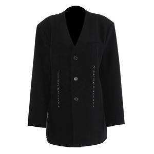 OUDINA inverno pesante Set di Blazer Casual a <span class=keywords><strong>taglio</strong></span> irregolare cuciti a mano per <span class=keywords><strong>donna</strong></span> completo a due pezzi giacca da <span class=keywords><strong>donna</strong></span> - Product Image 3