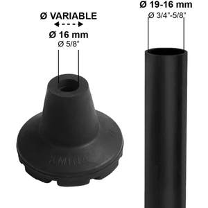 Puntas Antideslizantes para Muletas de 19 mm, 18 mm y 17 mm (x2 unidades), Férulas de Goma Negra KMINA K10033 - Product Image 6