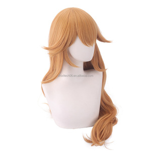 La Princesa Peach de la Película Super <span class=keywords><strong>Bros</strong></span>. y la Peluca Amarilla Larga y Rizada para Cosplay - Product Image 4