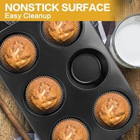 Moule à muffins géants 6 cavités, antiadhésif, en acier au carbone, réutilisable, pour la pâtisserie maison