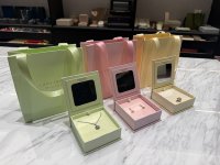 Boîte à bijoux carrée de luxe personnalisée avec logo, multipack, en promotion, avec miroir