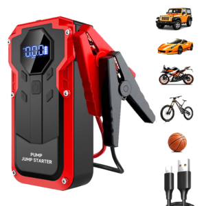 Nouveau modèle BR : Démarreur de batterie de voiture portable 12V 4-en-1 avec batterie externe et compresseur d'air, outil d'urgence, garantie 1 an - Product Image 2