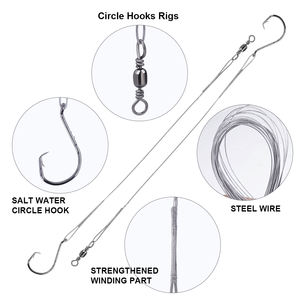 FTK-Laisse en fil d'acier anti-morsure avec crochet <span class=keywords><strong>pour</strong></span> appât, leurre, accessoires <span class=keywords><strong>pour</strong></span> lac, rivière, brochet, <span class=keywords><strong>bar</strong></span>, 20 pièces par sac - Product Image 5