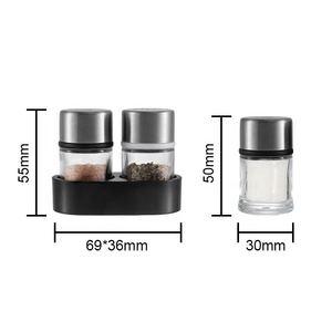 <span class=keywords><strong>Mini</strong></span> <span class=keywords><strong>salière</strong></span> portable de <span class=keywords><strong>camping</strong></span> avec bouteille en verre, ensemble de 15ml en acier inoxydable, gadget de cuisine - Product Image 4