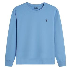Maglione da <span class=keywords><strong>uomo</strong></span> in puro cotone di alta qualità, tinta unita, di tendenza, con ricamo del marchio, per il commercio transfrontaliero - Product Image 4