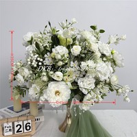 Boule de fleurs artificielles en soie blanches et roses pour centre de table de mariage et de remise de diplôme, vente en gros
