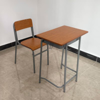 Ensemble de bureau et chaise individuels en bois ADVAN, mobilier scolaire traditionnel et durable pour collège