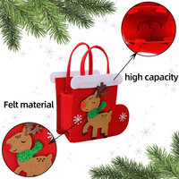 Pabrik Tas Hadiah Natal Modern dari Kain Felt Grosir 50pcs Tas Dekorasi Liburan 23.5x14.5CM Kerajinan Tangan