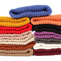 Bonnet tricoté chaud en acrylique pour femme, bonnets blancs pour l'hiver 100%