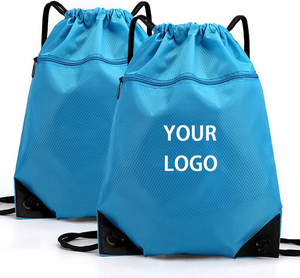 Cheap Promotional Drawstring Waterproof with Zipper Pocket Gym Drawstring Swimming Bag Customizable logo Backpack Bag