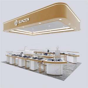 Titane Plaqué Bijoux Kiosque De Luxe Centre Commercial Comptoir En Verre Personnalisé Bijoux Affichage Vitrines Ensembles pour Bijouterie - Product Image 2