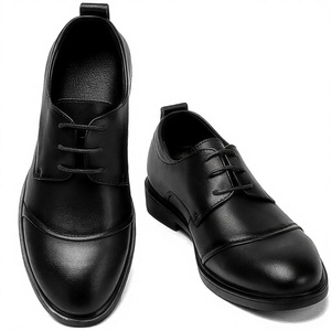 Chaussures habillées en cuir véritable pour hommes, à bout pointu, à lacets, bout rond, pour mariage, banquet, soirée, style Oxford - Product Image 2