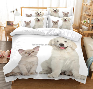 Bán buôn 3D in giáng sinh hat dễ thương động vật Dog Cat bedding Set Duvet cover và tấm ga trải giường cho nhà - Product Image 5