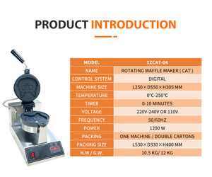 2023 nouvelle rue Snack Machine gaufres presse en forme de chat crêpe fabricant Commercial 3D dessin animé gaufrier - Product Image 6