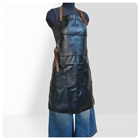 Tablier de travail sans manches en cuir PU imperméable et résistant à l'huile pour hommes et femmes, tendance et pratique