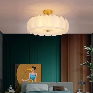 Plafonnier LED en bois et acrylique de style mid-century, blanc chaud 3500K, Ra80, IP44, garantie 3 ans, grande lampe de salon - Product Image 3