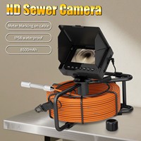 Caméra d'inspection de tuyaux de 10 m, endoscope d'égout rotatif à 360°, tige en fibre de verre étanche IP68