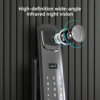 Serrure de porte intelligente en aluminium JIXIN avec contrôle par application Tuya, déverrouillage facial 3D, stockage sur carte mémoire, visionneuse de judas pour portes en acier/bois