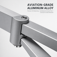Nouveau support d'écran 32 pouces en aluminium aérospatial avec base à deux pinces, ressort à gaz et pivotant à 90°/180°