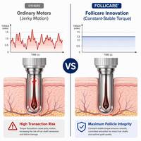 2026 Follicare FM-10 & FH-10 Kit d'instruments électriques FUE ultra-légers sans rasage avec micro-moteur pour greffe de cheveux