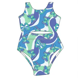 Nuovo arrivo drink pattern bambini costumi da bagno tessuto confortevole abbigliamento neonato ragazza beachwear