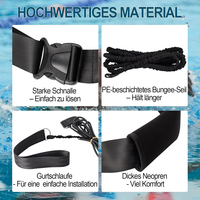 Ceinture de Résistance Personnalisable pour la Natation avec Logo, Ceinture de Traction en Néoprène avec Cordon Élastique, Kit d'Entraînement Stationnaire pour Piscine