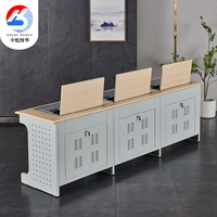 Support d'écran LCD verrouillable à rabat, dessus en métal, pour professeurs, étudiants, table pivotante, couvercle amovible, bureau d'ordinateur