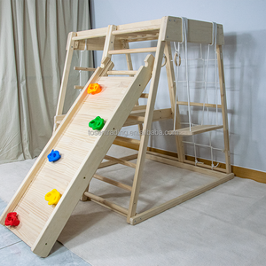 Gimnasio de Juegos de Madera para Interiores con Rocas y Cuerdas para Niños - Product Image 3