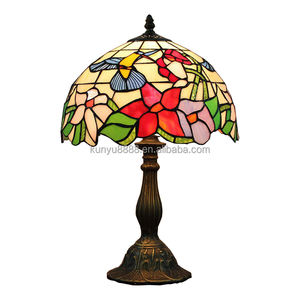 Lámpara Tiffany de Vidrio de 12 Pulgadas, Diseño Europeo, Fabricada en China, Bombilla de Filamento Cuidadora de la Vista, Luz Cálida Suave de 2700K - Product Image 6